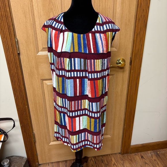 Anthropologie Maeve Au Revoir Library Shift Dress Cap Sleeve Scoop Neck Size 4 - Picture 3 of 10